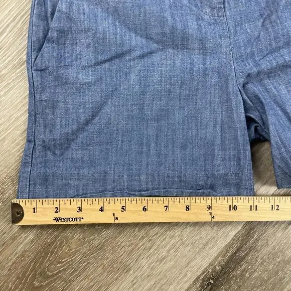 Isaac Mizahari Blue Terry Slub Cotton Shorts Women's 6 Lightweight - Picture 14 of 16